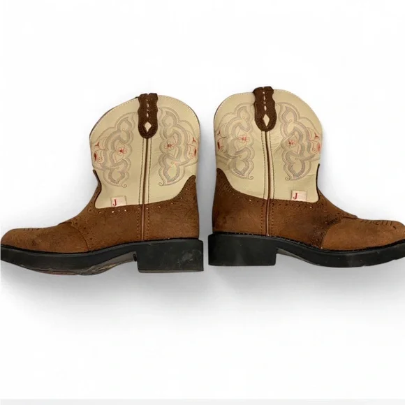 Justin Gypsy Brown and Cream Western Boots. IOB - Picture 4 of 8
